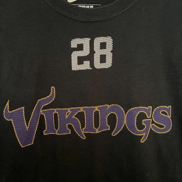 Men's Nike Black Minnesota Vikings Team Peterson 28 Regular Fit T Shirt M - Picture 7 of 10